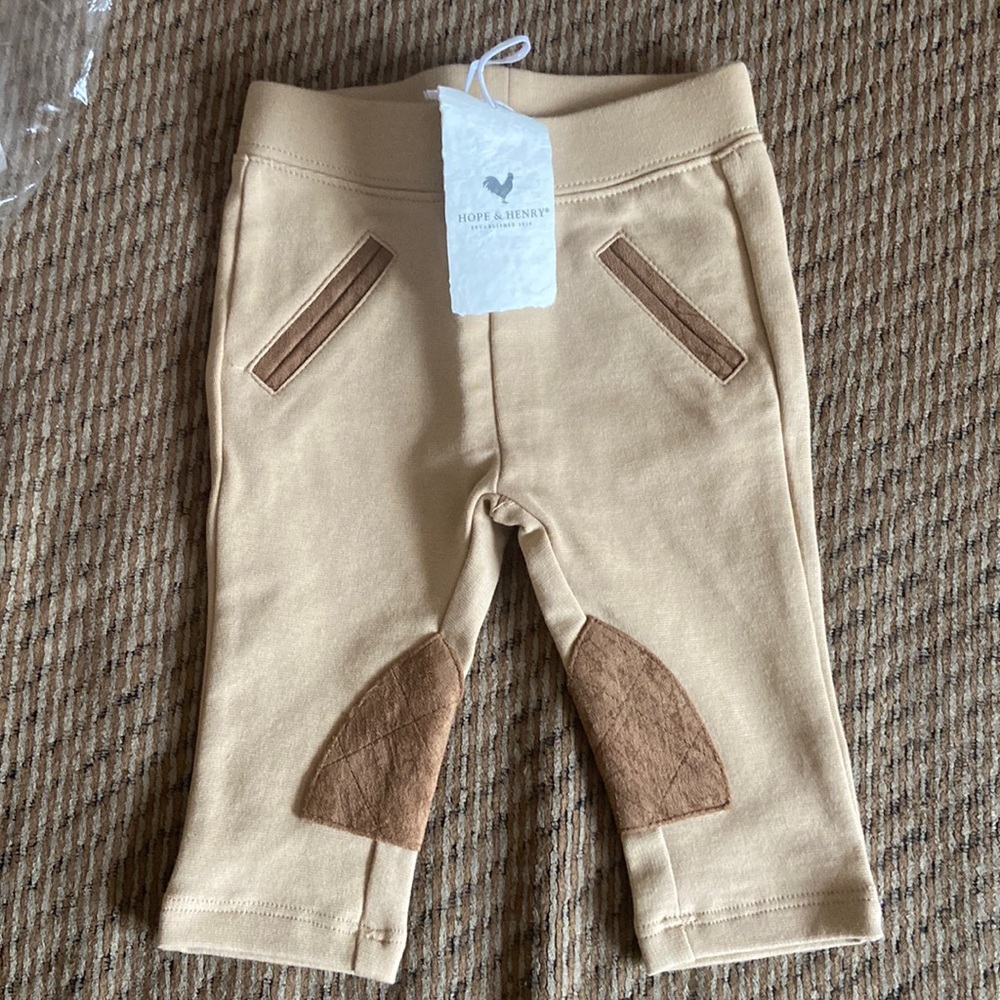 Brand new classic riding pants with patches for infants